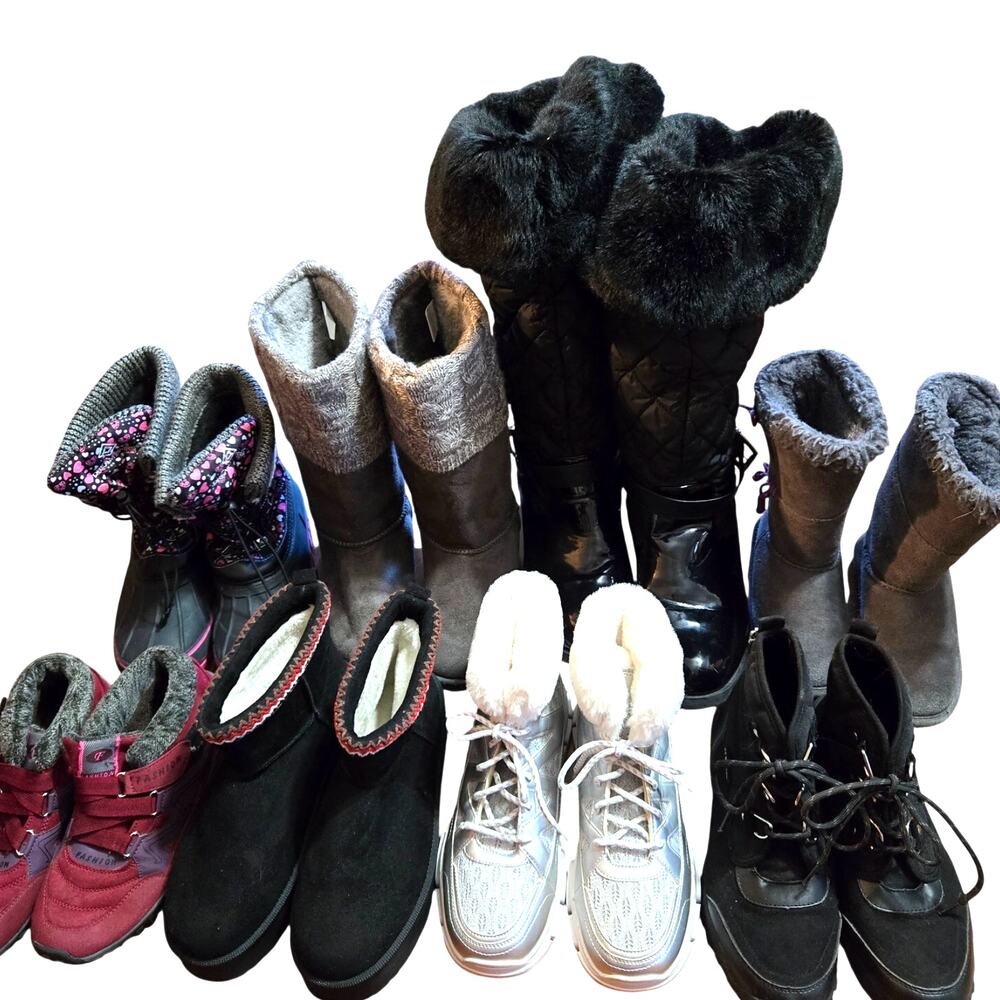 8 Women's Ankle Boots Chelsea Snow Combat Bulk Wholesale Resell Shoe Lot of